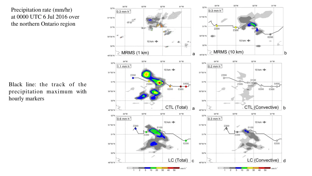 precipitation rate mm hr at 0000 utc 6 jul 2016