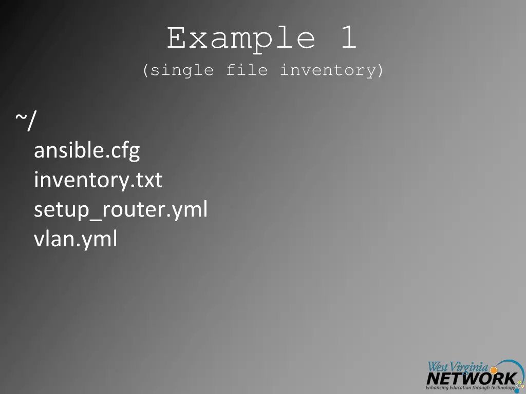 example 1 single file inventory