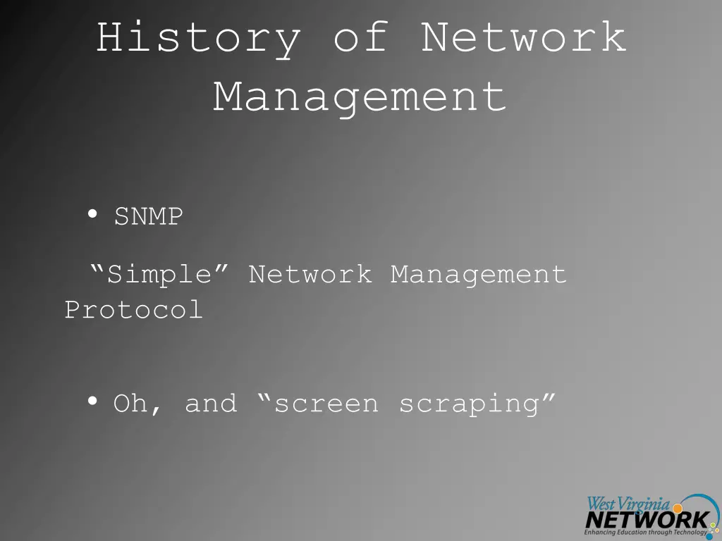 history of network management