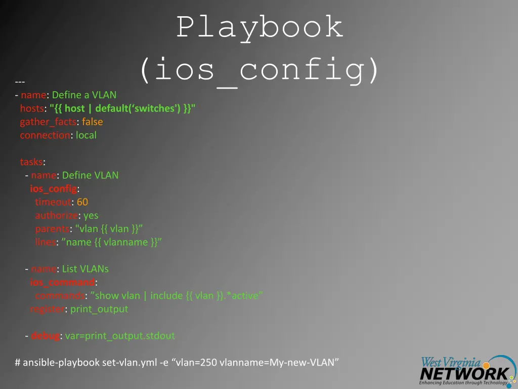 playbook ios config