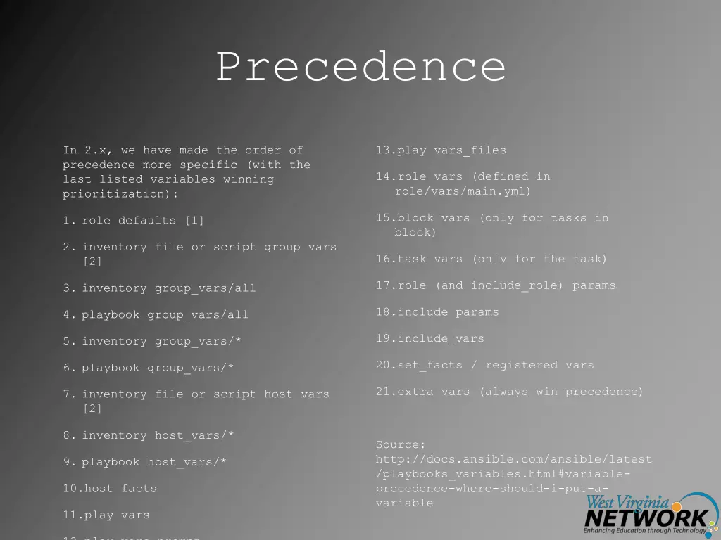 precedence