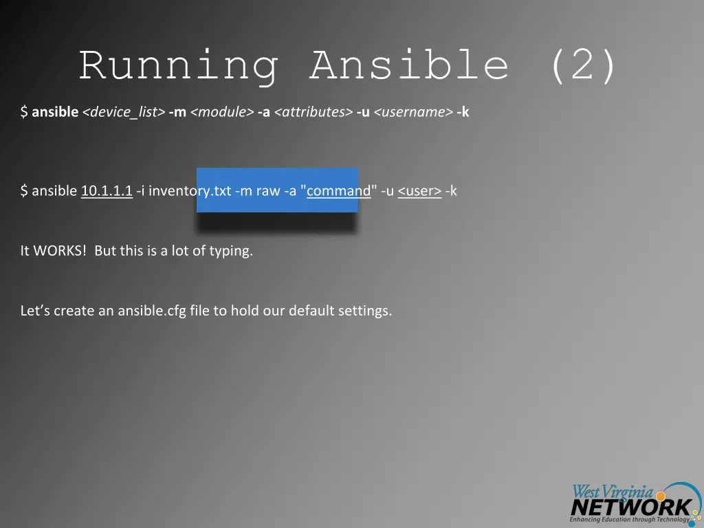 running ansible 2