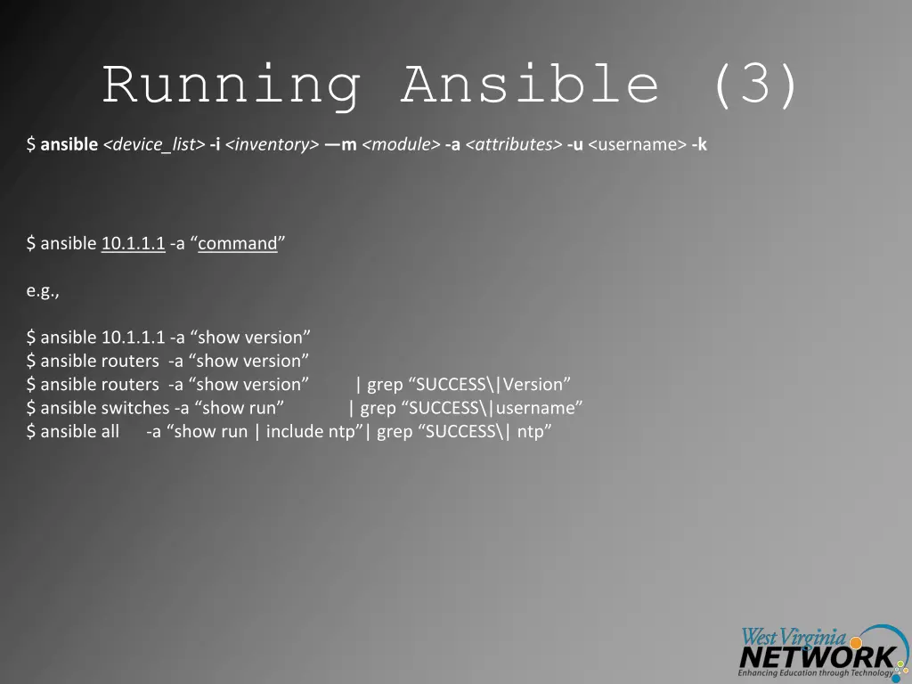 running ansible 3