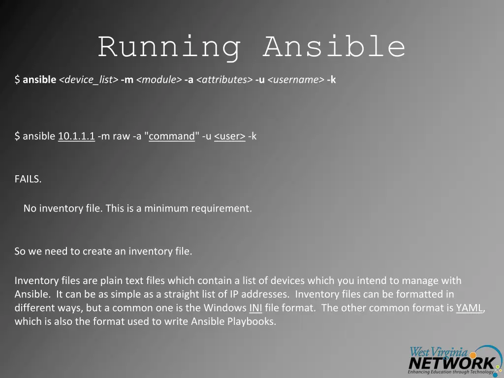 running ansible