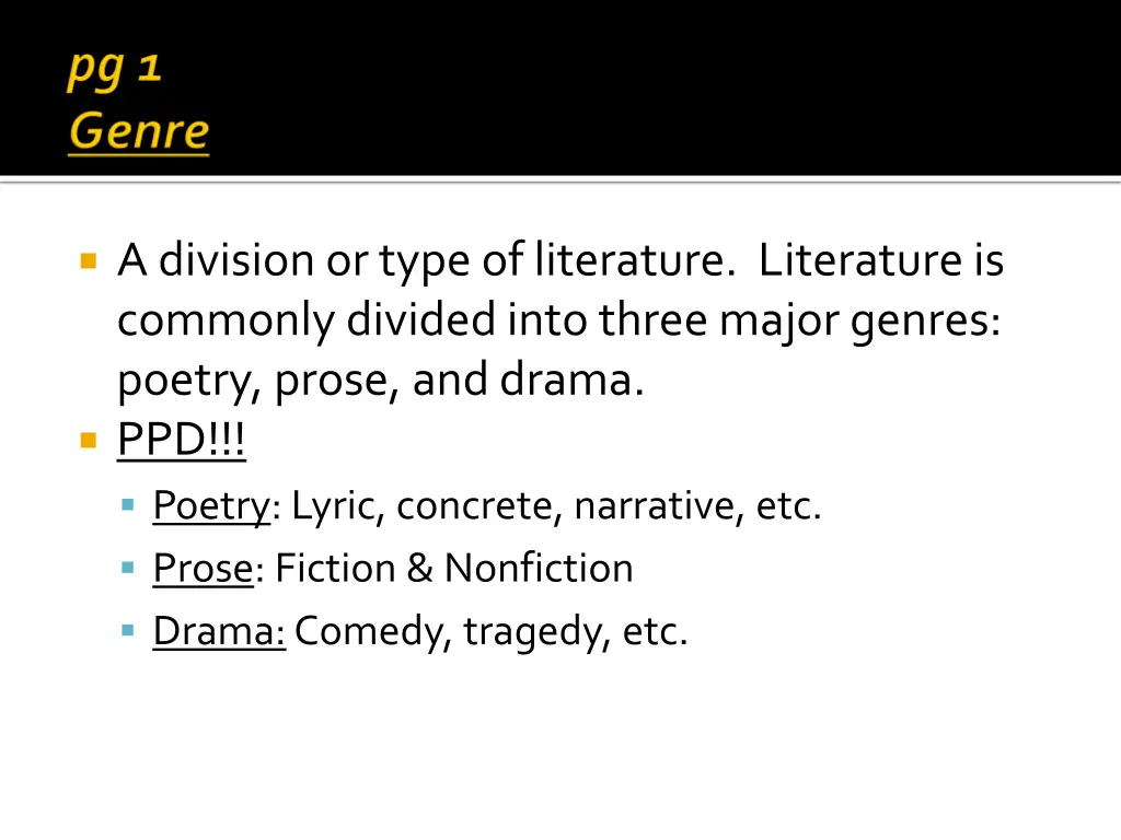 a division or type of literature literature