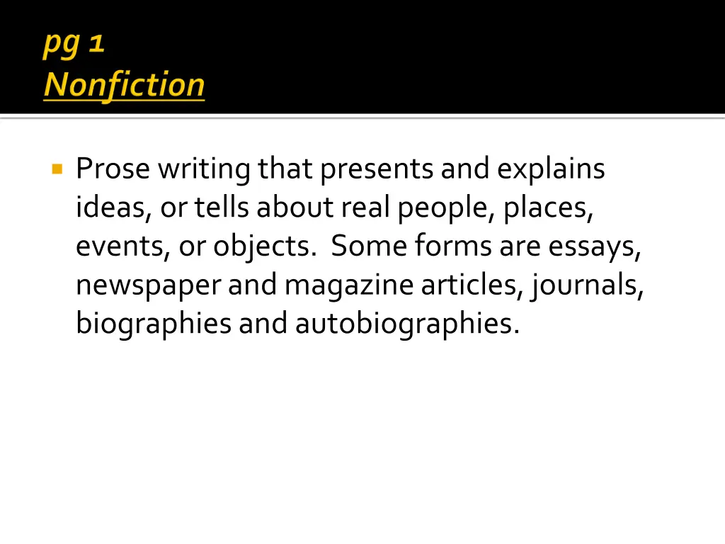 prose writing that presents and explains ideas