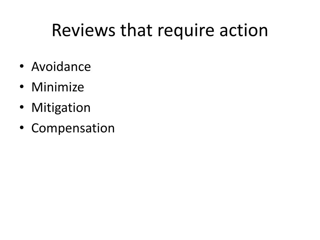 reviews that require action