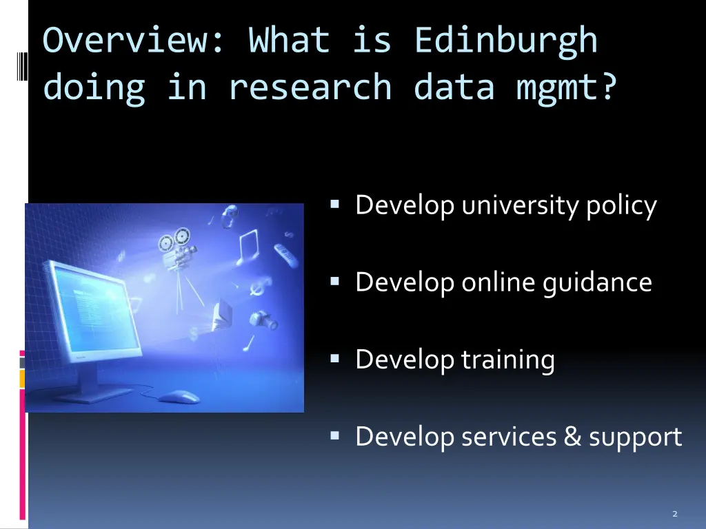 overview what is edinburgh doing in research data