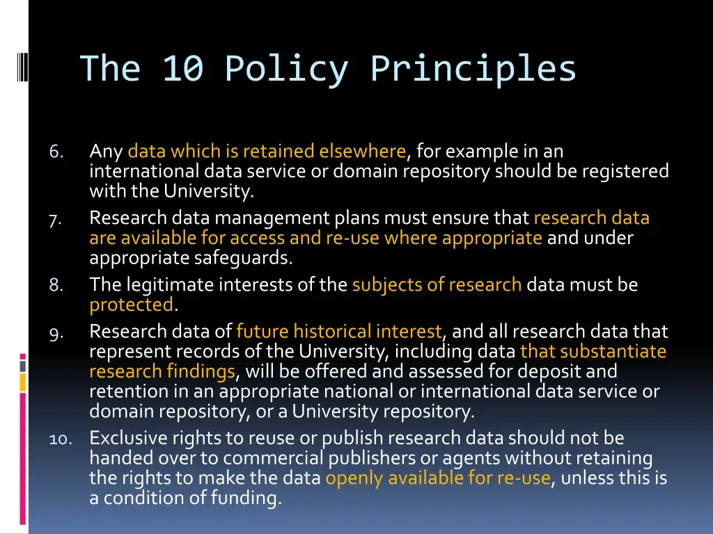 the 10 policy principles 1