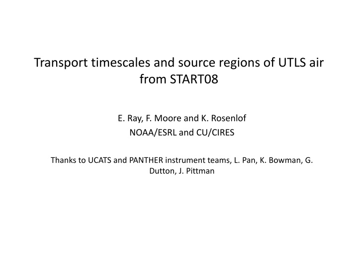 transport timescales and source regions of utls