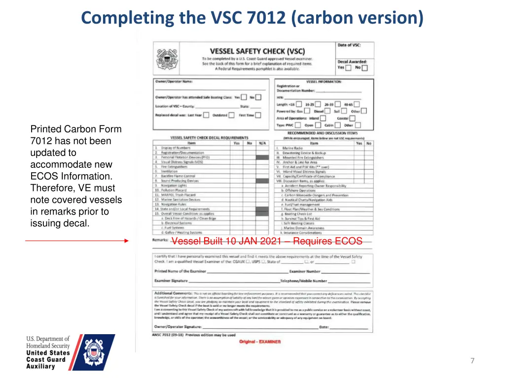 completing the vsc 7012 carbon version