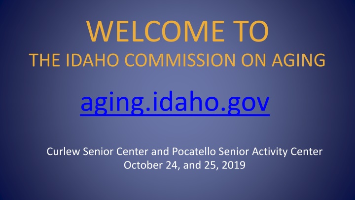 welcome to the idaho commission on aging