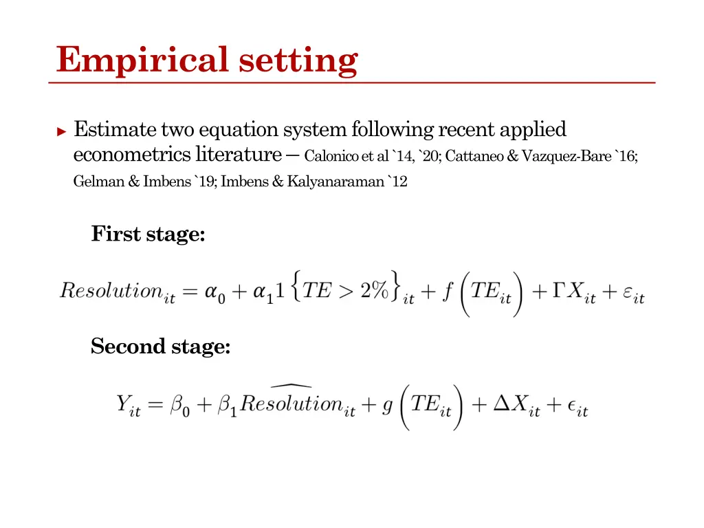 empirical setting