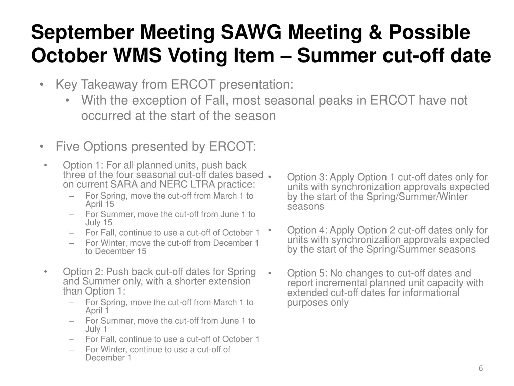 september meeting sawg meeting possible october 2