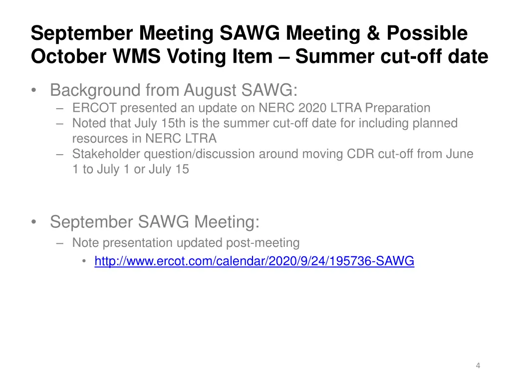 september meeting sawg meeting possible october