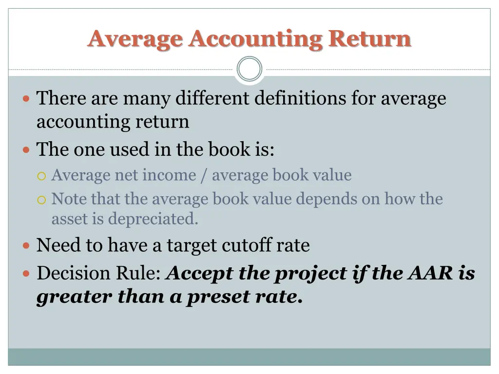 average accounting return