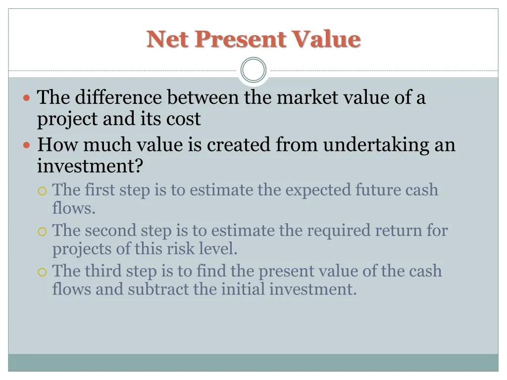 net present value