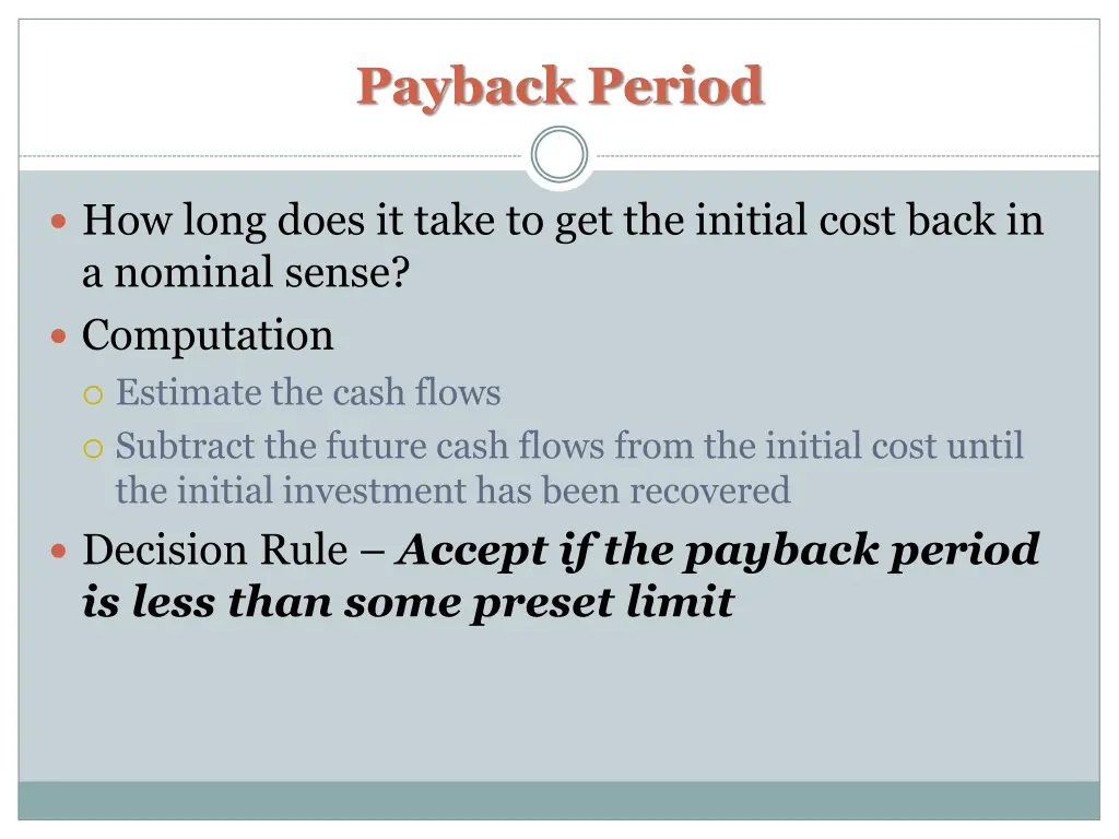 payback period