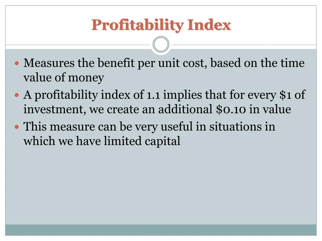 profitability index