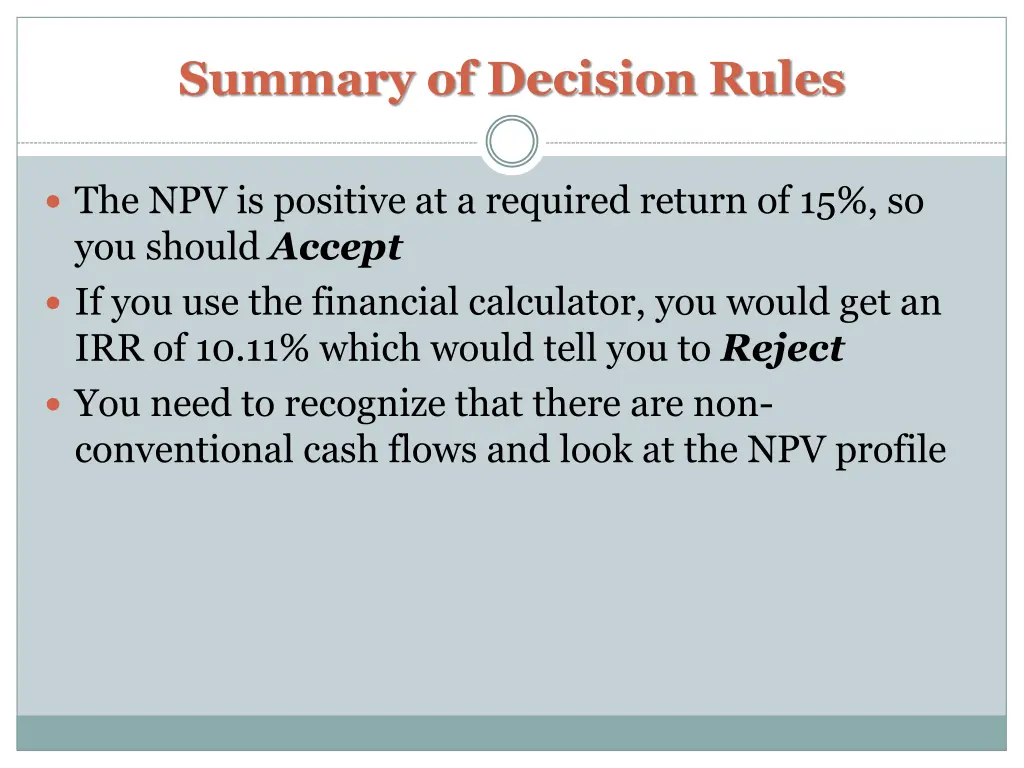 summary of decision rules