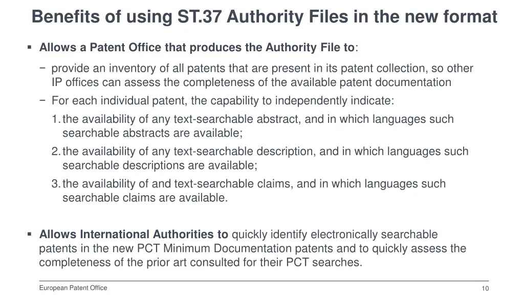 benefits of using st 37 authority files