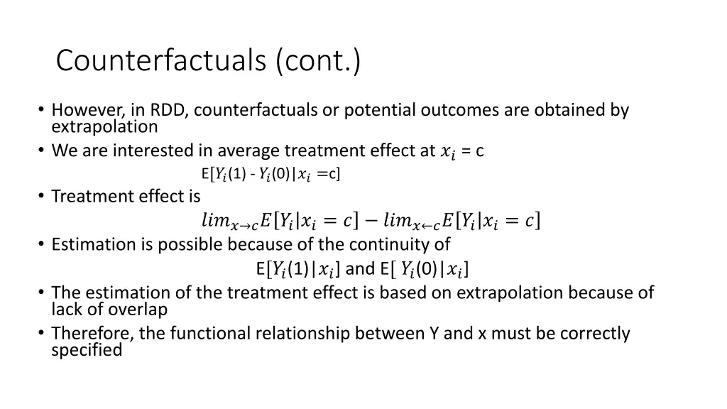 counterfactuals cont