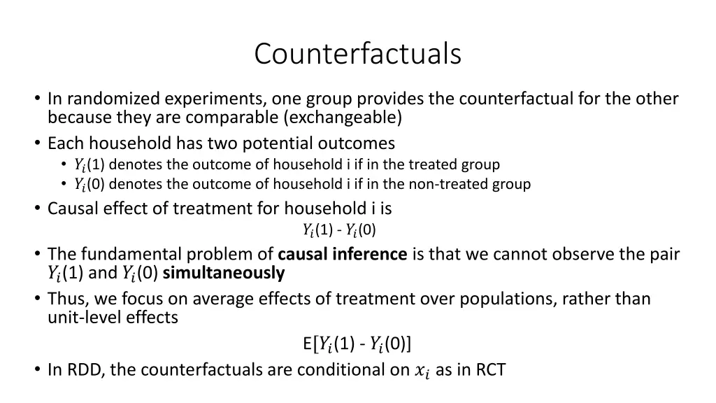 counterfactuals