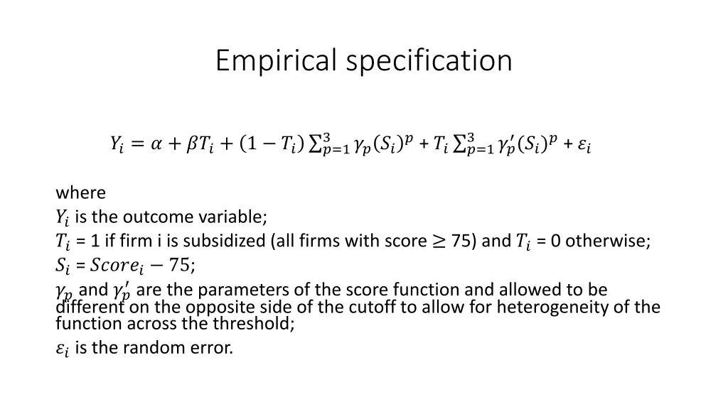 empirical specification