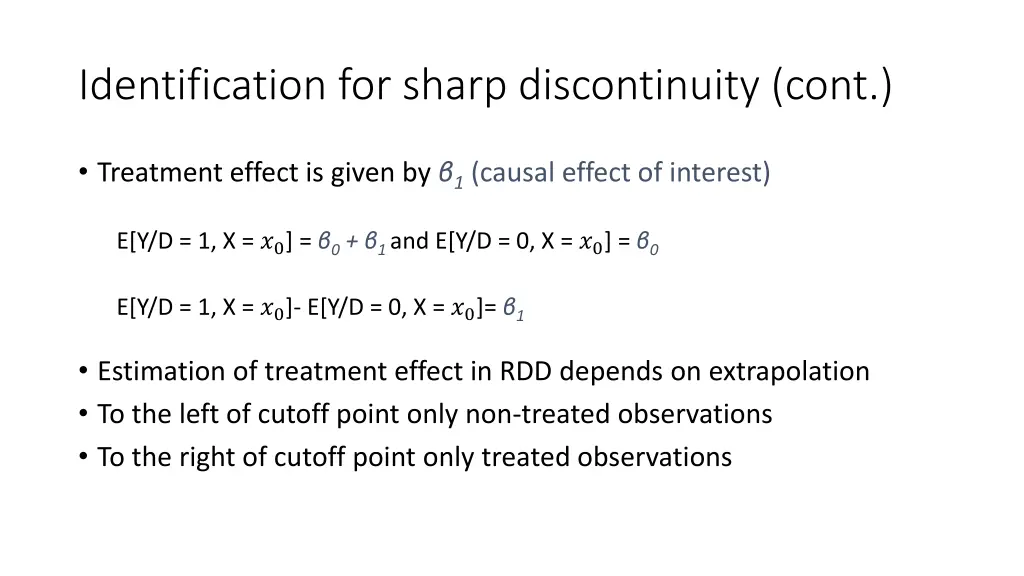 identification for sharp discontinuity cont