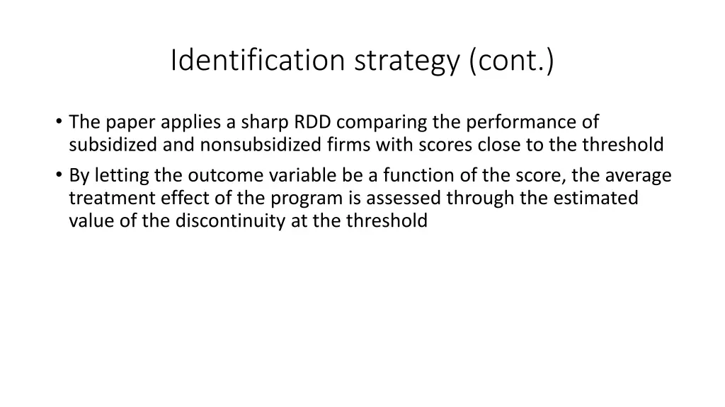 identification strategy cont