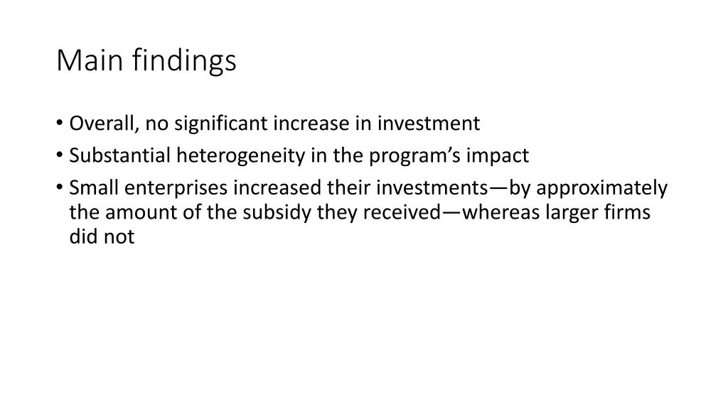 main findings