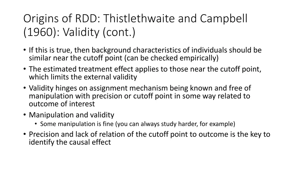 origins of rdd thistlethwaite and campbell 1960 2