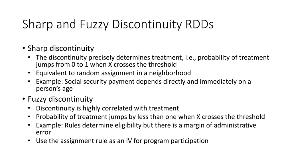 sharp and fuzzy discontinuity rdds