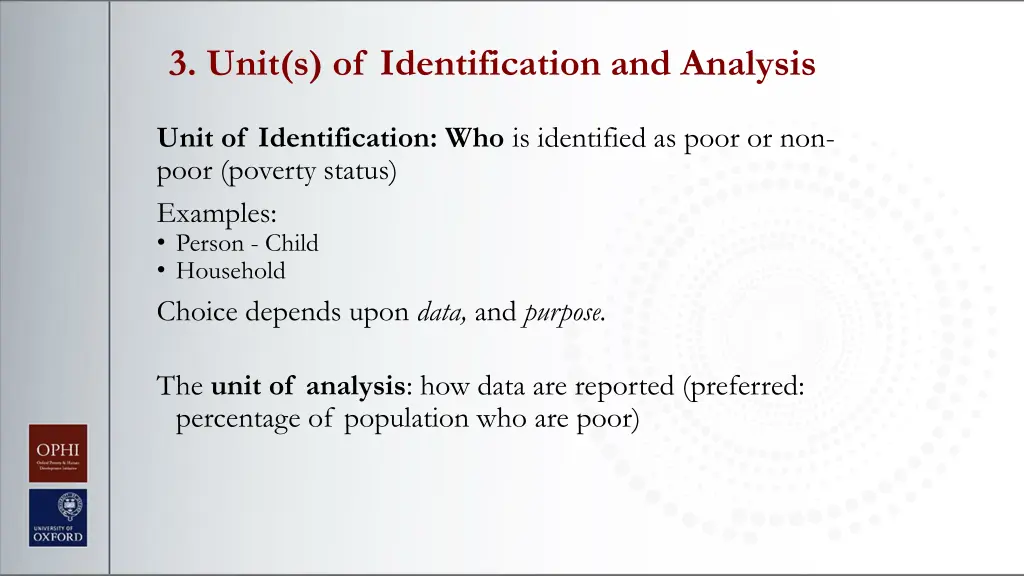 3 unit s of identification and analysis