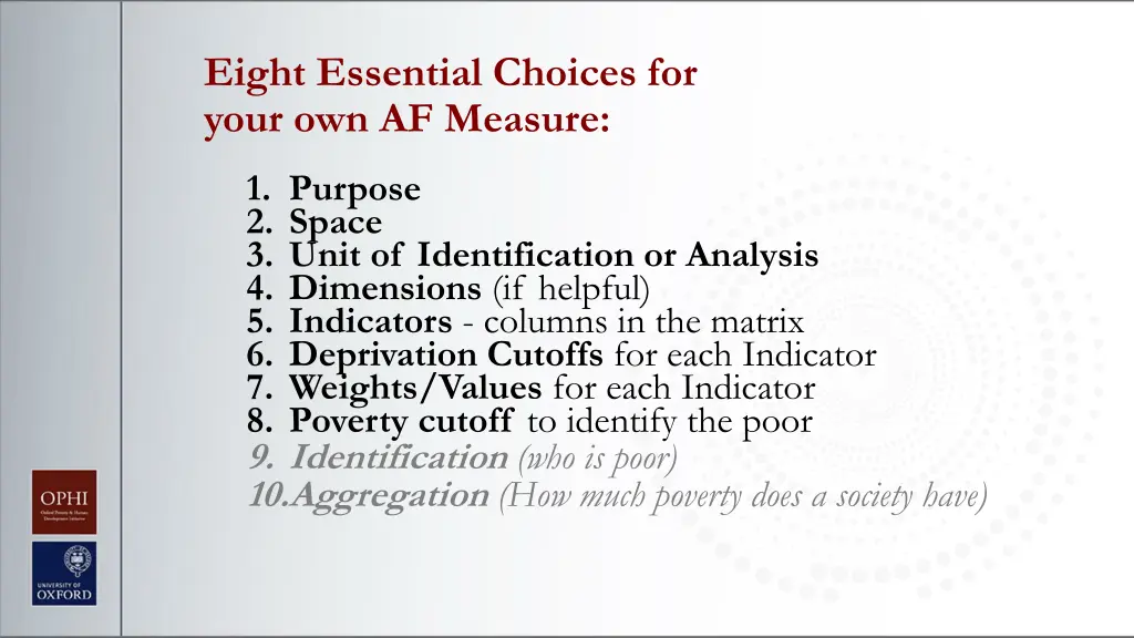 eight essential choices for your own af measure 1