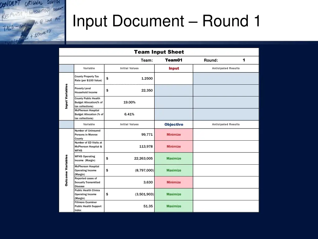 input document round 1