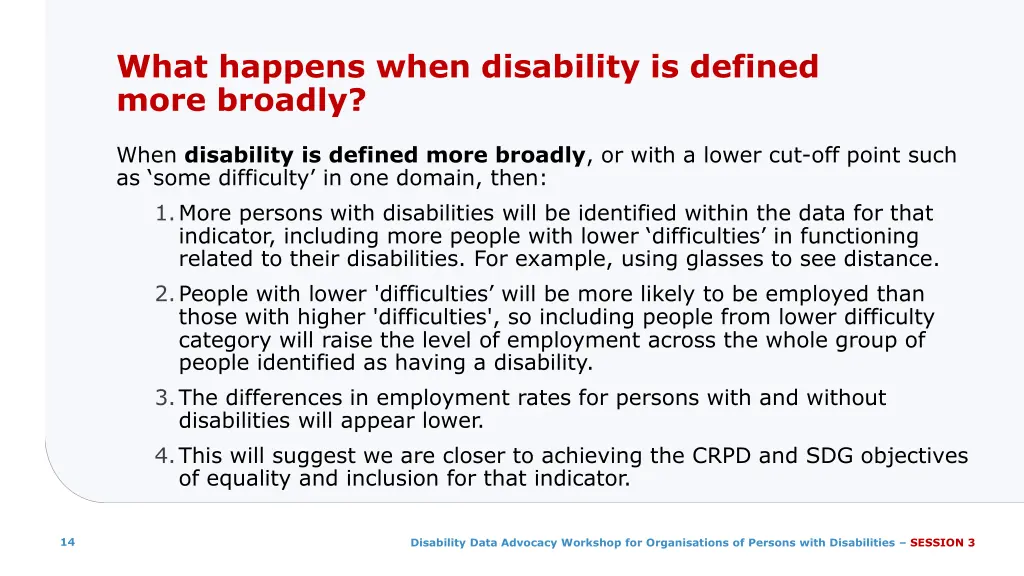 what happens when disability is defined more