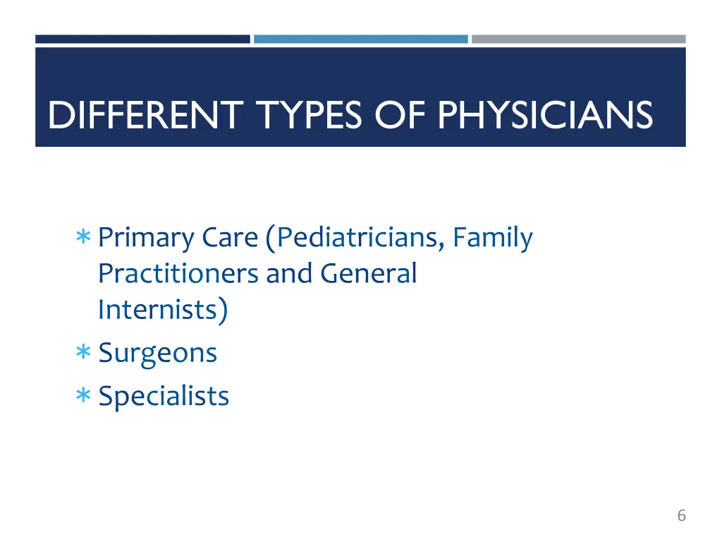 different types of physicians