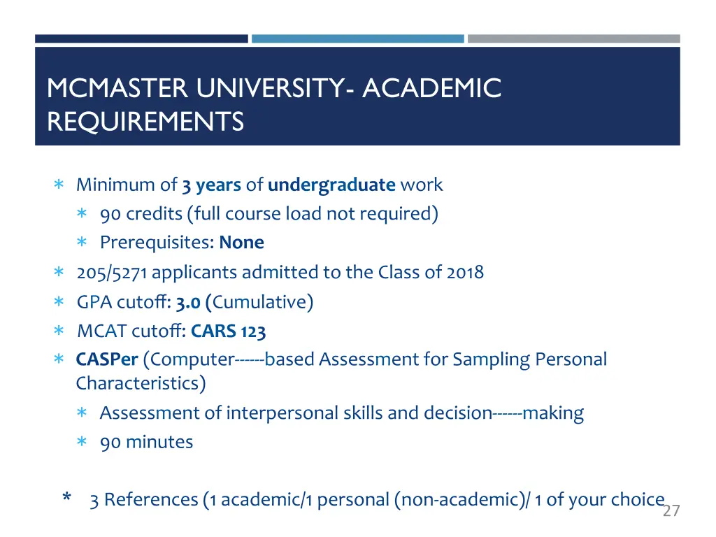 mcmaster university academic requirements