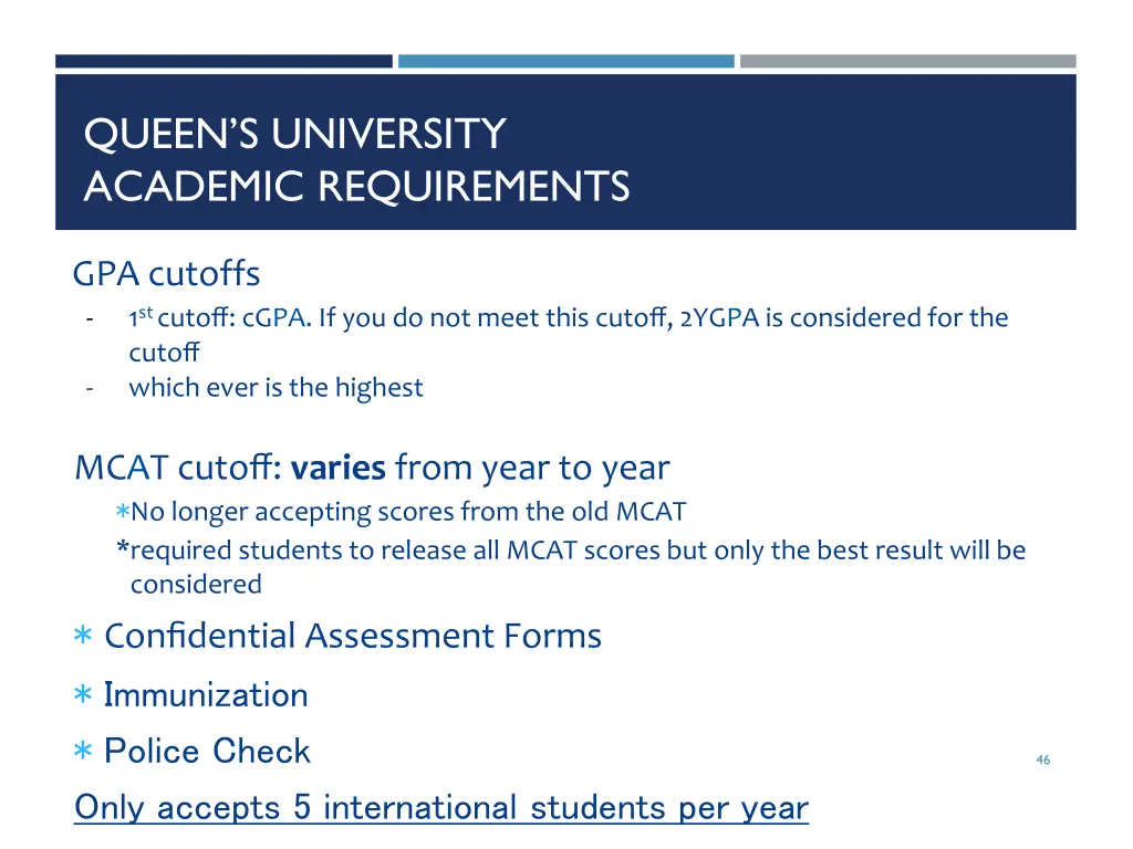 queen s university academic requirements 1