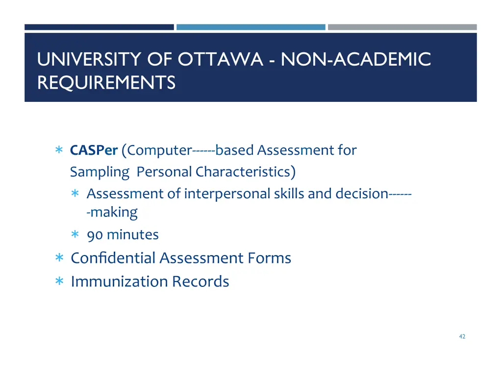 university of ottawa non academic requirements