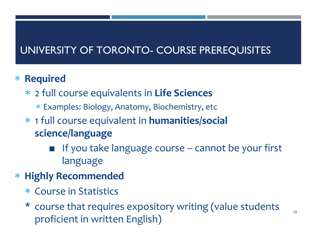 university of toronto course prerequisites