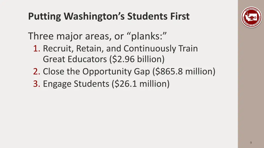 putting washington s students first