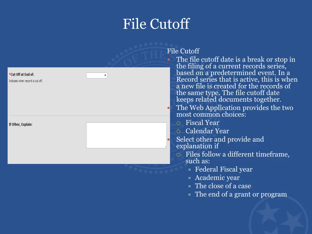 file cutoff