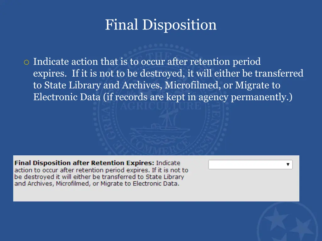 final disposition