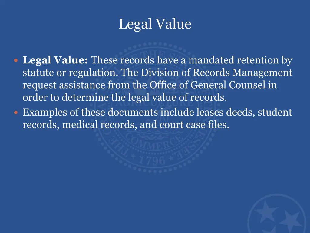 legal value