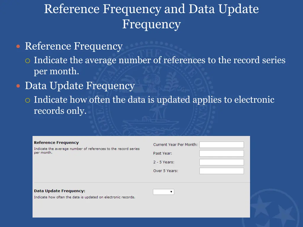 reference frequency and data update frequency