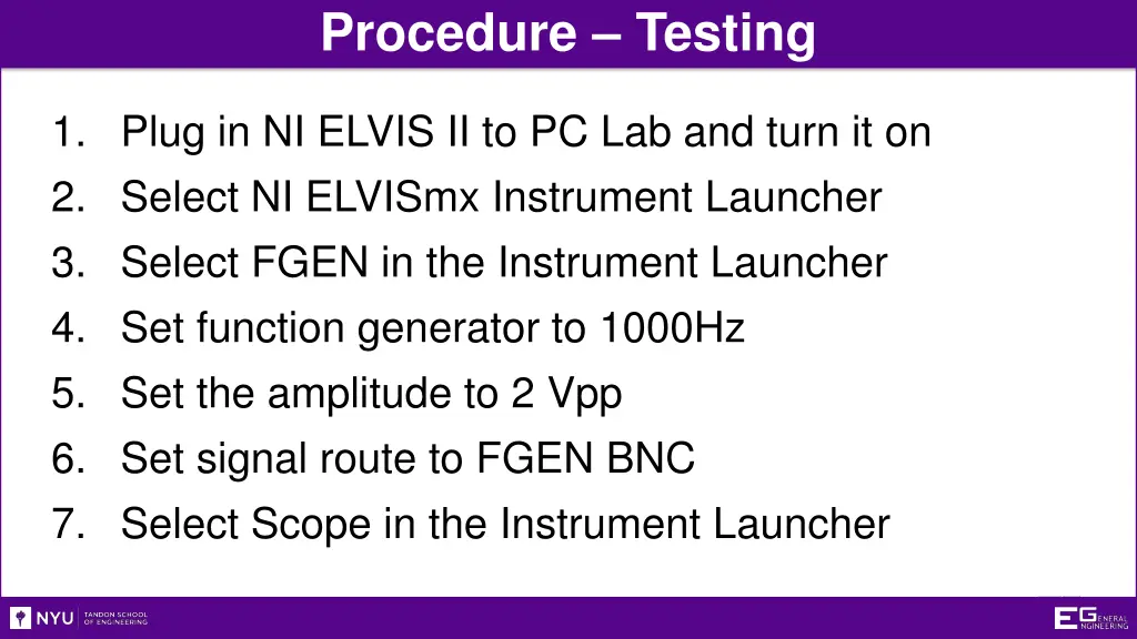 procedure testing