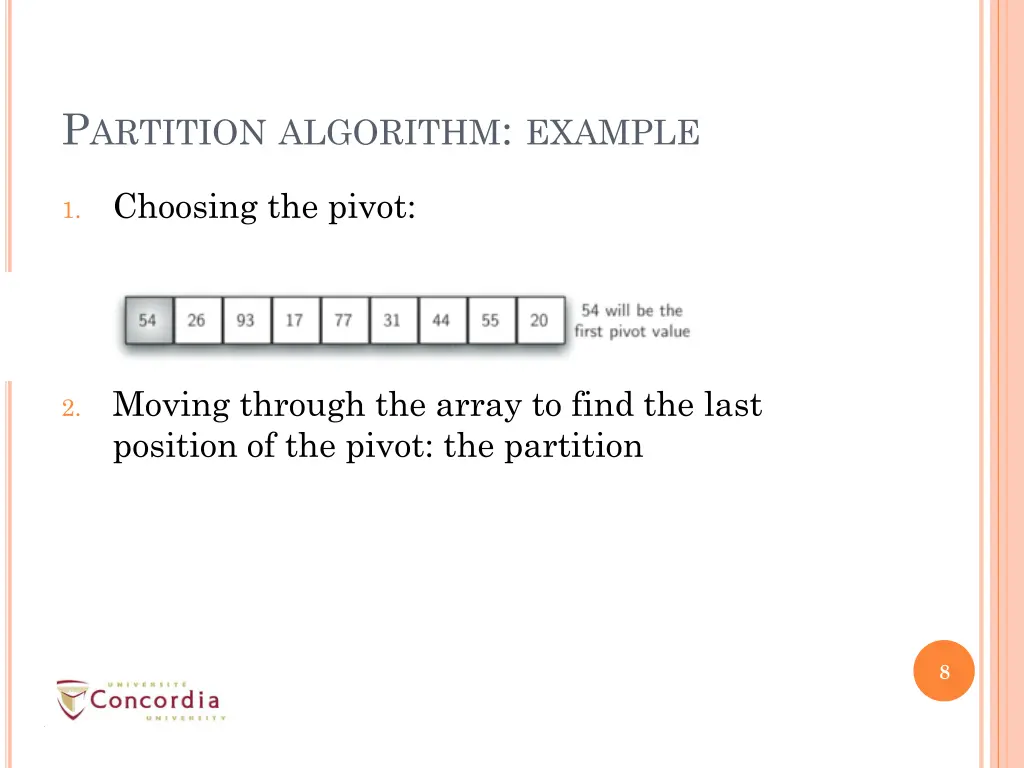 p artition algorithm example