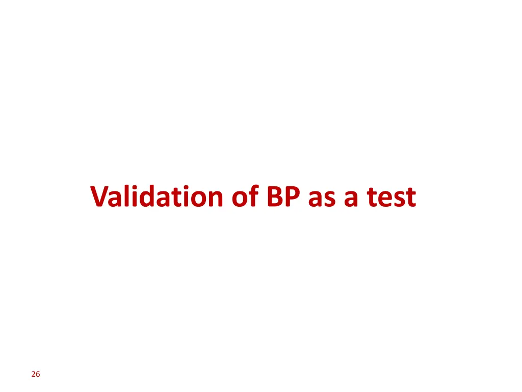 validation of bp as a test